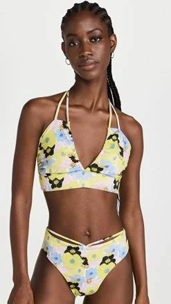 Discount 🥰 Silvia Tcherassi Hedda 👙 Bikini Top Multi Blue Retro Floral 🛒