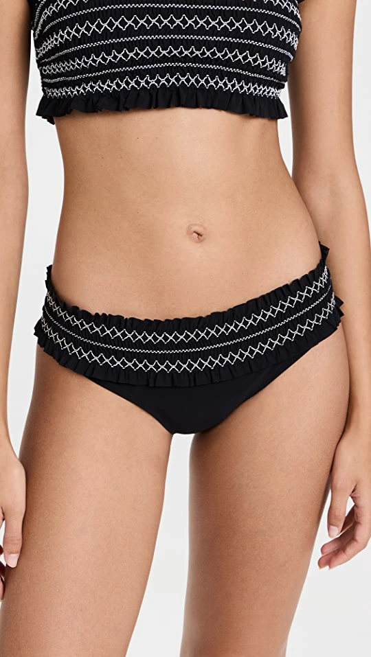 Hot Sale β Tory Burch Costa Hipster π Bikini Bottoms Black/New Ivory β€οΈ