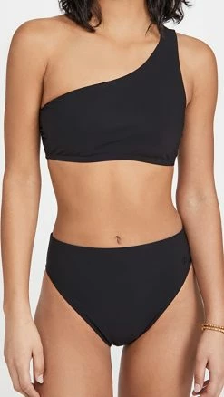 Promo ⌛ Tory Burch One Shoulder 👙 Bikini Top Black 👏
