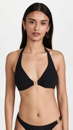 Best Sale β¨ Tory Burch Miller Halter Top Black β