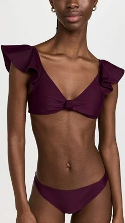 Hot Sale 🤩 Tanya Taylor Orelia 👙 Bikini Top Midnight Plum ✨