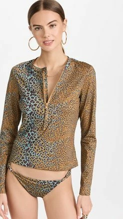 Cheapest 🛒 Ulla Johnson Dione Rash Guard Ocelot 😉
