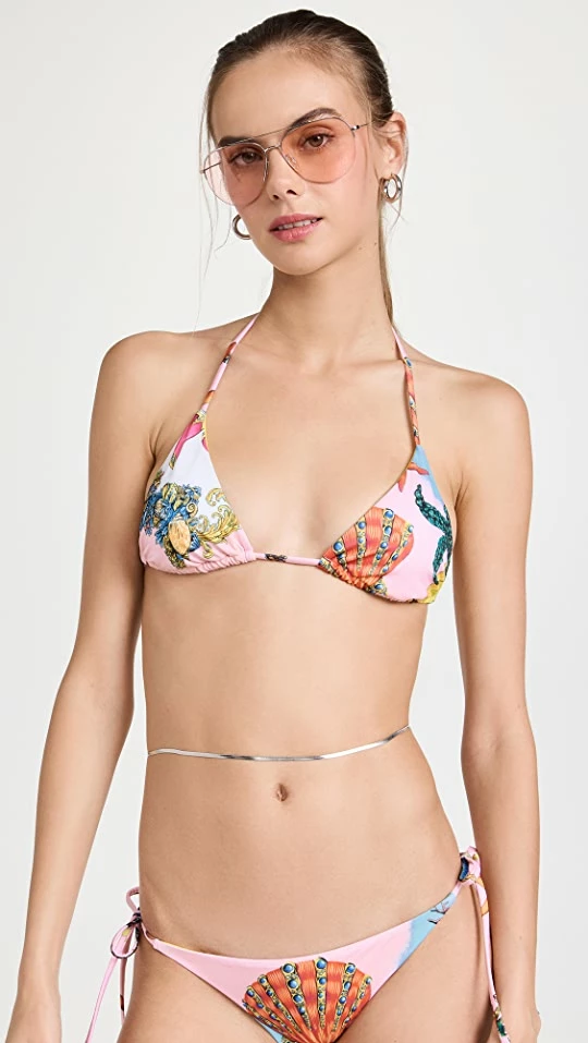 Cheap βοΈ Versace Swim π Bikini Top Yellow/Multi β¨