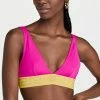 Budget 😀 Versace Triangle Lycra 👙 Bikini Top Fuxia/Yellow 🤩