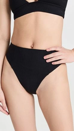 Cheapest 😀 Vitamin A Sienna High Waist 👙 Bikini Bottoms Black 🎁