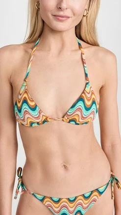 Top 10 ⌛ Vitamin A Gia Ring Triangle Top Retro Wave Yarn Dye ❤️