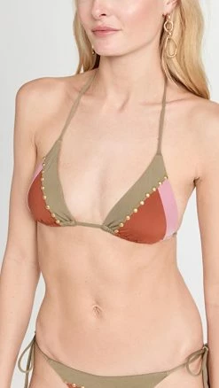 Outlet 🧨 ViX Swimwear Solid Block Triangle Top Multi 👏