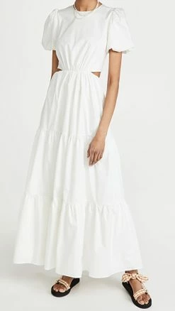 Best Sale π WAYF Plaza Cut Out Tiered Maxi π Dress Ivory π§¨