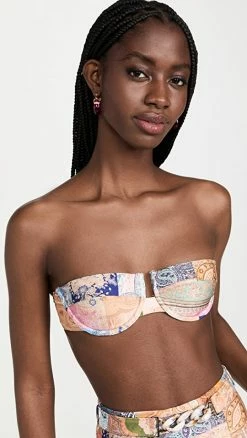 Cheapest 👏 Zimmermann Anneke Balconette 👙 Bikini Top Patch Paisley ❤️