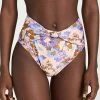 Buy ✔️ Zimmermann Violet Knot High Waisted 👙 Bikini Bottoms Purple Multi Floral 👏
