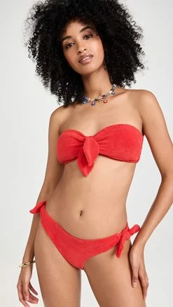 Deals 🎁 Zimmermann Lyre Terry Tie 👙 Bikini Set Red 😀
