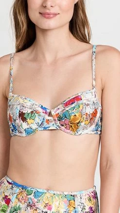 Cheapest 🥰 Zimmermann Clover Spliced Balcony Bra 👙 Bikini Top 🧨